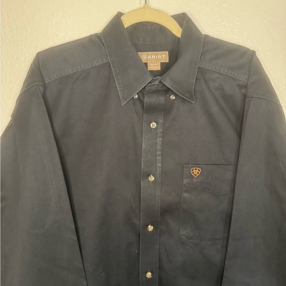 Ariat Shirt Mens XL Black Button Up Pocket Long Sleeve Cowboy Rodeo Shirt. - Picture 3 of 8